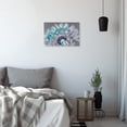 thumbnail image 2 of ZHONGYUTONG Dandelion Canvas Wall Art Abstract Teal Dandelion Pictures Nature Turquoise Plant Painting for Living Room Decor Framed (16.00" x 24.00"), 2 of 5