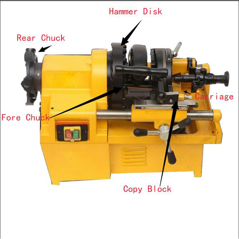 Techtongda 220V Electric Pipe Threader Machine Pipe Cutting Threader Threading Cutter 1/2" - 2"
