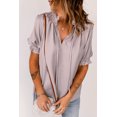 thumbnail image 4 of Blouse Kaki à Manches Courtes et à Manches Courtes pour Femmes, 4 of 7