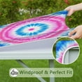 thumbnail image 6 of Colorful Mandala Tie Dye Pattern Square Fitted Tablecloth with Elastic Edge,Square Table Cover,Washable Elastic Table Cover for Home Kitchen Party Decor 34"x34", 6 of 6