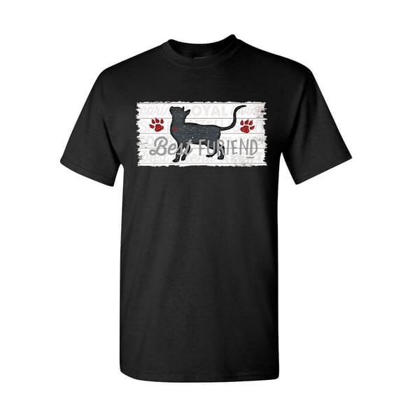 Tee Hunt Best Furiend Cat Lovers T-Shirt Best Friend Pet Lovers Kitty Paw Mens Shirt