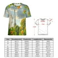 thumbnail image 2 of Blossoming Paris Eiffel Tower Womens Tops Women's Fashion Casual Short Sleeve Flower Print Round Neck Pullover Top Blouse, 2 of 6
