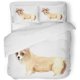 thumbnail image 1 of ABPHQTO Juego de ropa de cama de 3 piezas Acuarela Cute Welsh Corgi Puppy Wreath Flower and Butterfly Funda nórdica con 2 fundas de almohada, 1 of 1