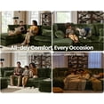 thumbnail image 4 of CHIC HOUSE Corner Seat for Modular Oversized Couch,Plush Corduroy Upholstered Chaise Module with Chenille Fabric,Convertible Sectional Sofa Unit in Green, 4 of 9
