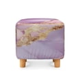 thumbnail image 2 of SCRAWLGOD Marble Pattern Golden Violet Ottoman Cover, Square Ottoman Cover Footrest Sofa Slipcovers Stool Covers Soft Footstool Covers Slipcovers Stretch Furniture Protector with Anti-Slip Band, 2 of 7
