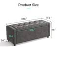 thumbnail image 2 of Linsy Home 50" Ottoman with Storage for Living Room, Velvet Storage Ottoman Bench with Gas Lift, Grey, 2 of 7