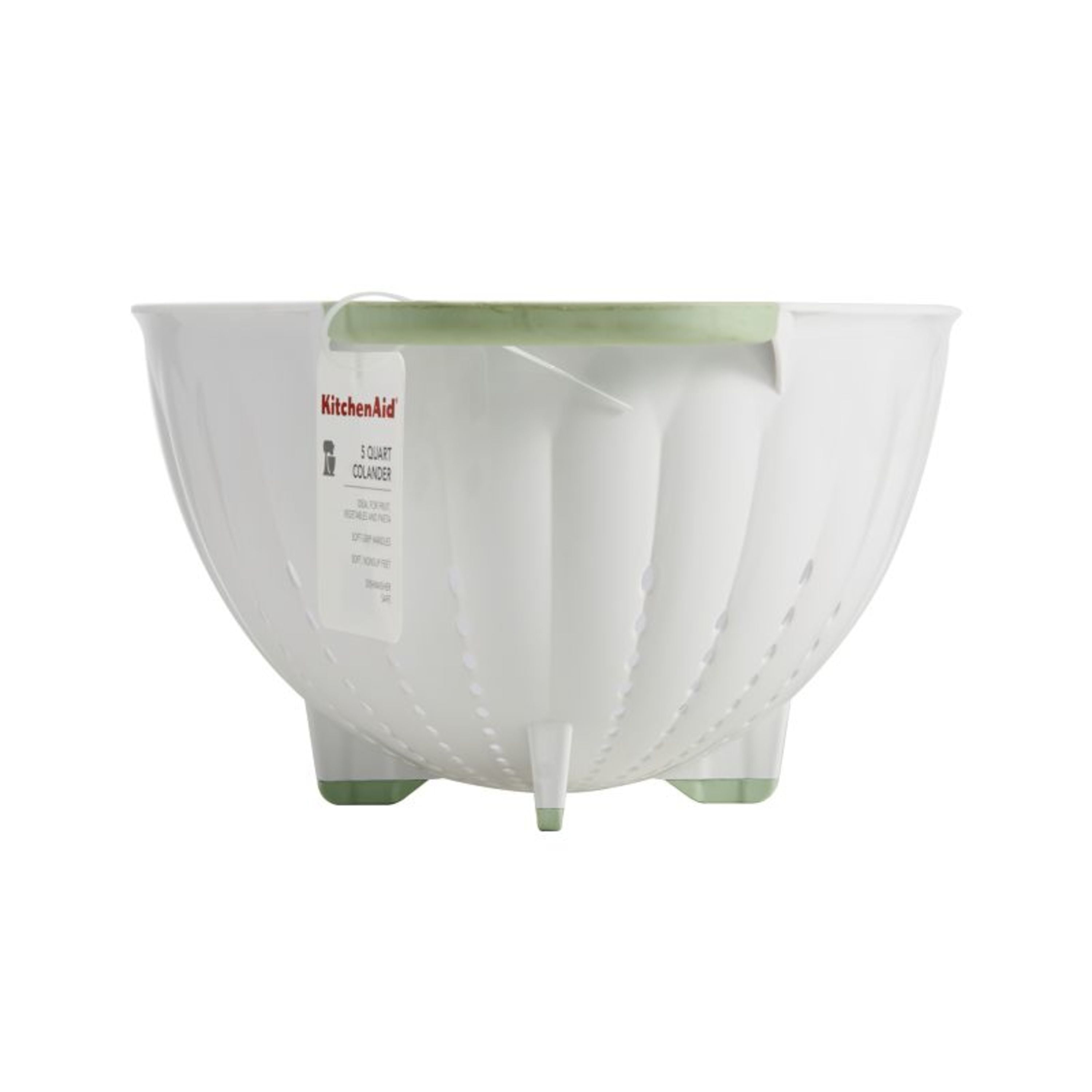 Kitchenaid 5-quart BPA-Free Plastic Colander in White with