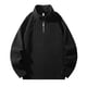 thumbnail image 3 of pstuiky Camisas de manga larga abrigadas para hombre, Sudadera con cuello alto, manga larga y cremallera de un cuarto para hombre, color liso Tops de talla grande para hombre m, 3 of 8