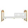 thumbnail image 6 of Twin Size House Shape Bed With Trundle Wooden Bed For Girls Boys Teens, No Box Spring Needed, Walnut And White, 6 of 9