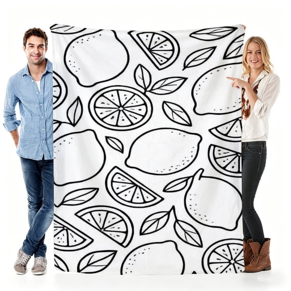 Lemon Slice Pattern Soft Fleece Throw Blanket, Cozy Decorative Gift for Mom, Lightweight Warm Blanket for Sofa, Bed, Couch and Daily Comfort 30x40in（size: very small）