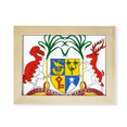thumbnail image 1 of Mauricio África emblema nacional Escritorio de madera Arte Pintura 6x8 pulgadas marco de foto foto, 1 of 4