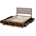 thumbnail image 4 of Baxton Studio Cosma Modern Transitional Ash Walnut Brown Finished Wood 4-Drawer Queen Size Platform Storage Bed, 4 of 5