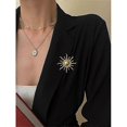 thumbnail image 2 of Stylish Outfit Sunbeam 18k Gold Plated Brooch Brass High Quality Brooches And Pin Women Statement Vintage Luxury Jewelry Hot Silver 18K Gold Plated, 2 of 5