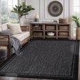 thumbnail image 5 of Indoor Outdoor Rug  5x7 Bordered Dark Grey Black Modern Area Rugs For And Patios Kitchen Hallway Mats Washable Porch Deck Outside Carpet (bordered 5 X 7), 5 of 9