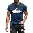 thumbnail image 1 of Hombres Pantalones Cortos de Manga Corta Impresa Casual Cuello Redondo Superior, Camisa de Moda para el Verano Y la Primavera, 1 of 8