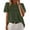 Green, variant on MIXUE Boho Tops For Women Summer Solid Color Lace Crew Neck Short Sleeve Pullover Shirts For Women Tshirts Activewear,Black,M