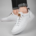 thumbnail image 5 of Men's Genuine -Like Slip-On Dress Shoes - with Soft Rubber Sole, Lace-Free Closure for Casual & Formal Wear  ,Retro Perforated Round-Toe Brown (Small Size) - All-Season Versatile Loafers for Business, 5 of 9
