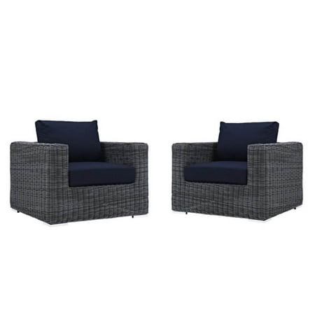 Set of 2 Rattan Patio Chairs in Navy | Walmart Canada