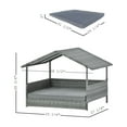 thumbnail image 5 of BEKAY Outdoor Wicker Dog Bed with Roof, Matel Tube Structure, 2" Thickness Cushion, Waterproof Fabric Lining Elevated Large Dog House for Pet, 5 of 6