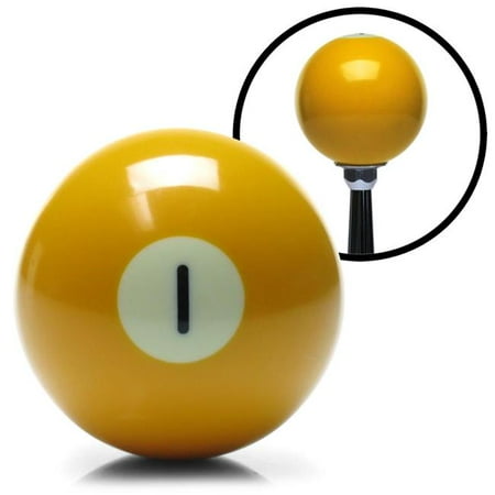 American Shifter 1 Ball Yellow Solid Billiard Shift Knob with M10 x 1.5 Insert Shifter Auto Brody