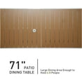 thumbnail image 6 of Outdoor Dining Table for 8 Person, 71” Aluminum Patio Dining Table with 1.6” - 2” Adjustable Umbrella Hole, Slat Rectangle Table with Wood Like Table Top for Backyard Garden, 6 of 6
