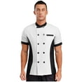 thumbnail image 1 of Hansber Unisex Lightweight Chef Coat Professional Cook Chef Jacket Kitchen Work Uniform for Men and Women White L, 1 of 5