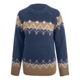 thumbnail image 3 of TINZ Chandail Décontracté Ample d'Automne et d'Hiver à Col Rond, Jacquard, Chandail pour Femmes, Chandail, Chandail Molletonné pour Hommes, Extensible, Chandail, Chandail Pirouette, Chandail Habillé pour Hommes, 3 of 4