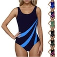 thumbnail image 5 of ZQUUVOU Women's Backless One Piece Swimsuit Casual Beach Wrap Push Up Swimsuit Tummy Control Bathing Suit Blue, 5 of 5