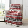 thumbnail image 3 of Christmas Decorative Throw Blanket Red White Nordic Reindeer Snowflake Print Decoration, Soft Flannel Winter Blankets for Couch Bed Sofa, Holiday Home Decor, Xmas Festival Gifts 60x80 Inch, 3 of 6