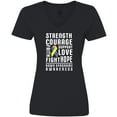 thumbnail image 3 of Inktastic Down Syndrome Awareness Strenth Courage Support Women's V-Neck T-Shirt, 3 of 5