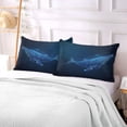 thumbnail image 5 of Polygons Blue Whale Plush Pillow Cases King Size Ultra Soft Warm Pillowcases with Zipper 20"x40", 5 of 9