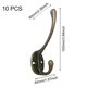 thumbnail image 2 of Ganchos para ropa, paquete de 10 ganchos de cuello de cisne, ganchos de pared dobles, ganchos de pared para abrigos, perchas de metal con tornillos para ganchos para abrigos, baño, cocina, retro, 2 of 4