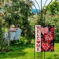 thumbnail image 5 of Welcome Valentine''s Day Red Love Heart Small Decorative Garden Flag, Rose Flowers Plaid Stripes Farmhouse Yard Lawn Outside Decor, Anniversary Wedding Outdoor Home Decoration Double Sided 12x18, 5 of 6
