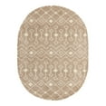 thumbnail image 3 of Unique Loom Moroccan Trellis Shag Collection Area Rug - Meknes (7' 10" x 10' Oval Light Brown/Ivory), 3 of 6