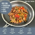 thumbnail image 4 of Lexi Home 5-Quart Diamond Tri-Ply Non Stick Wok Pan with Glass Lid Stainless Steel Cookware, 4 of 8