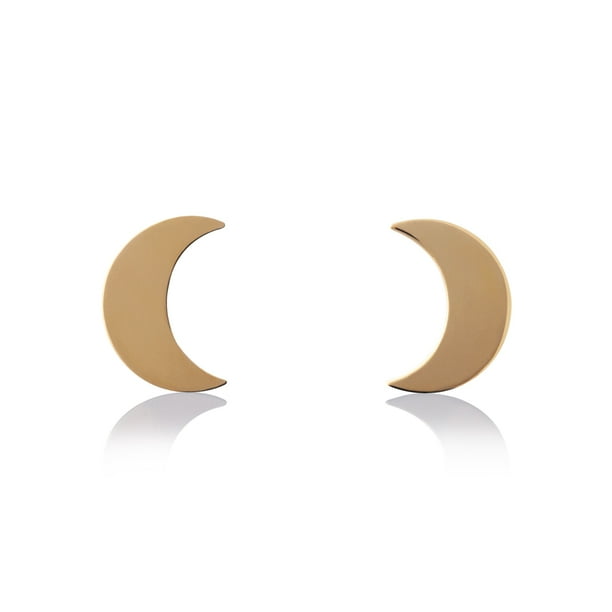 Aretes de oro 14k GIALLO Broquel GIALLO COLLECTION Lunas doradas de oro amarillo