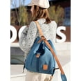 thumbnail image 4 of Gustave Women Canvas Tote Shoulder Bag Casual Vintage Crossbody Hobo Bags Convertible Backpack Purse Large Capacity Rucksack Handbag for Travel School "Blue", 4 of 12