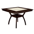 thumbnail image 6 of Transitional Style Dual Tone Ivory & Dark Cherry 9pc Set Dining Room Counter Height Table w Shelf 8x Side Chairs Dining Faux Marble Padded Chairs, 6 of 8