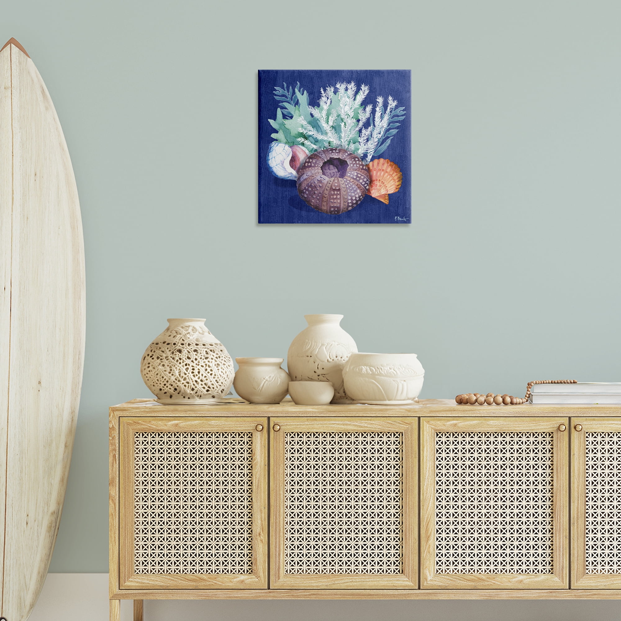 Stupell Industries Urchin Sea Life Coastal Painting Gallery Wrapped Canvas Art Print Wall Art, 24 x 24