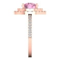 thumbnail image 3 of Halo Engagement Ring for Women - 2.6ct Simulated Pink Diamond in 14K Rose Gold Promise Ring, 3 of 6