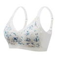 thumbnail image 1 of Puntoco Sujetadores sin aros para mujer, de moda, con estampado de flores, sin aros, con encaje y copa fija, finos y ligeros, para uso diario, 1 of 4