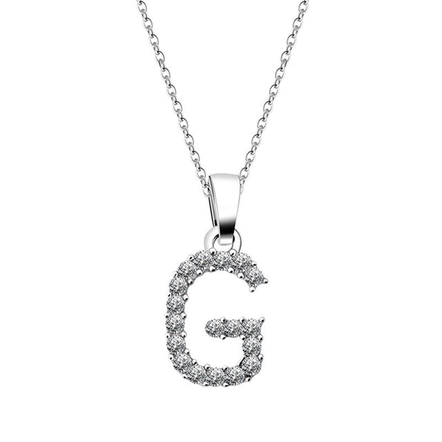 DPTALR Collier Pendentif Chaîne avec Nom en Anglais pour Femmes, Cadeau, 26 Lettres