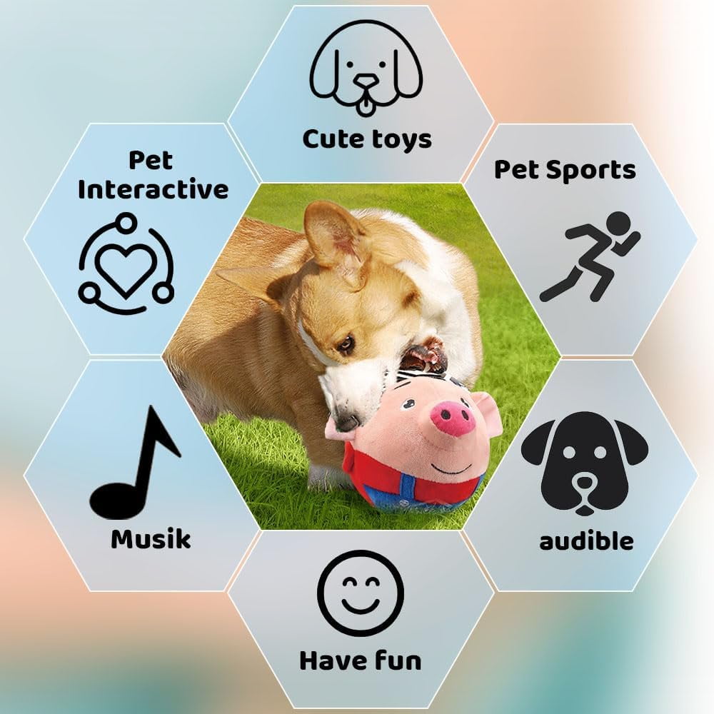 CHUANK Active Moving Pet Plush Toy Interactive Dog Toys Squeaky Dog Toy Moving Balls and Chewable Plush Cover Toy Balls USB Rechargeable Dancing Singing Talking Speaking Pet Moving Toys Walmart