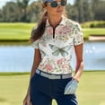 thumbnail image 3 of COEQINE Short Sleeve Golf Shirts for Women Moisture Wicking Soft 1/4 Zip Golf Tops Butterfly Dragonfly and rose Print Lightweight Polo Shirts Quick Dry Fit Workout Sportswear, 2XL, 3 of 7