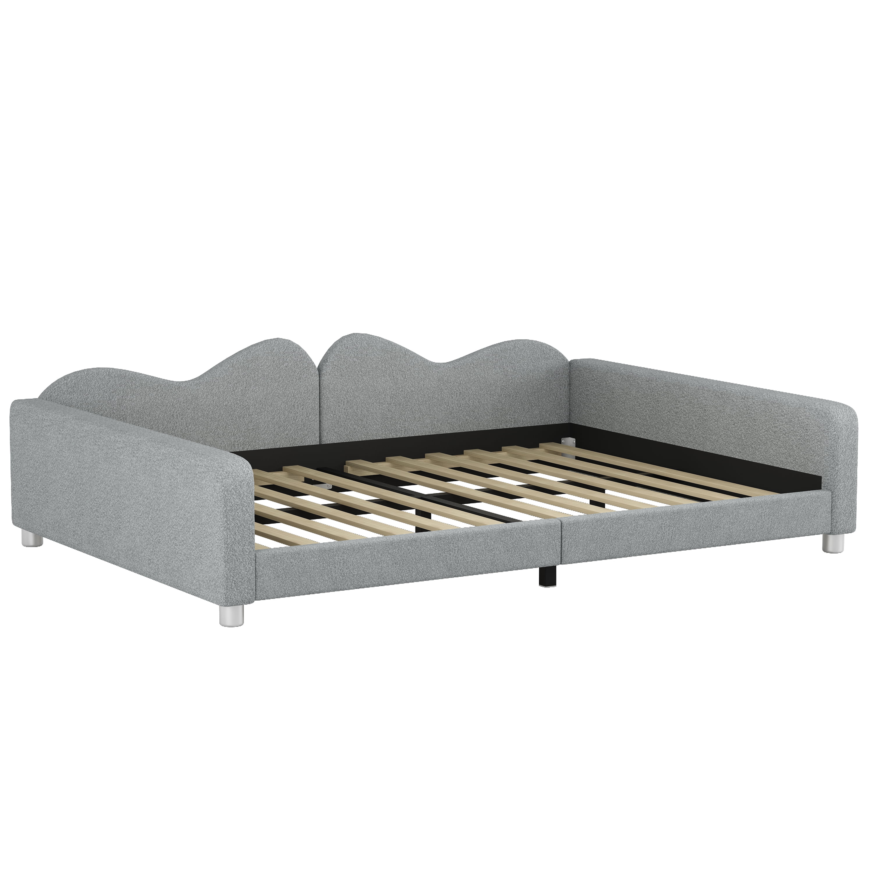 Euroco Upholstered Full Size Daybed for Bedroom, Gray