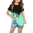 thumbnail image 3 of Jinhomg Kids Casual Summer Tees Boys Girls Cute Color Block Tops Lightweight Comfy Short Sleeve Crew Neck T-Shirts Daily Wear Mint Green 3 Years, 3 of 6