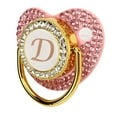 thumbnail image 3 of Chupete de silicona dorado con diseño curvo y diamantes de imitación para bebé, ideal para alimentar con leche en polvo (letra D), 3 of 14
