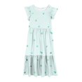 thumbnail image 5 of NaWent Maxi Dress for Girls Short Sleeve Casual Long Flower Print Dresses with Pockets 6-12 Years Light Blue 12 Years, 5 of 5