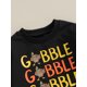 thumbnail image 4 of Conjunto de 2 piezas para bebé niño pequeño, sudadera, jersey y pantalones con estampado de pavo y gobble, ropa de Acción de Gracias, 4 of 6