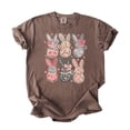 thumbnail image 3 of Retro Floral Bunnies Shirt for Women and Teens Girly Coquette Easter Bunny Tee Espresso Shirt Adult X-Large, 3 of 4